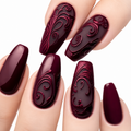 Gothic Scroll Pattern Press On Nails with Dark Feminine Artwork