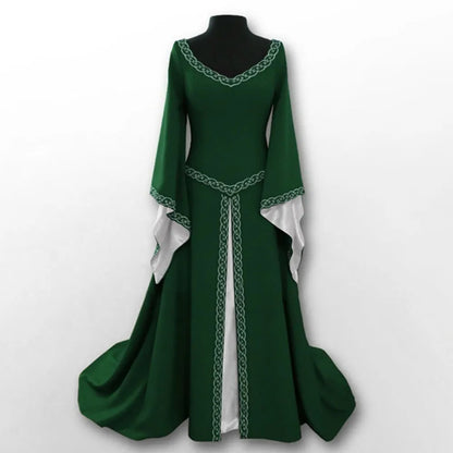 Elegant Medieval Inspired Gothic Maxi Dress with Fantasy Alternative Style