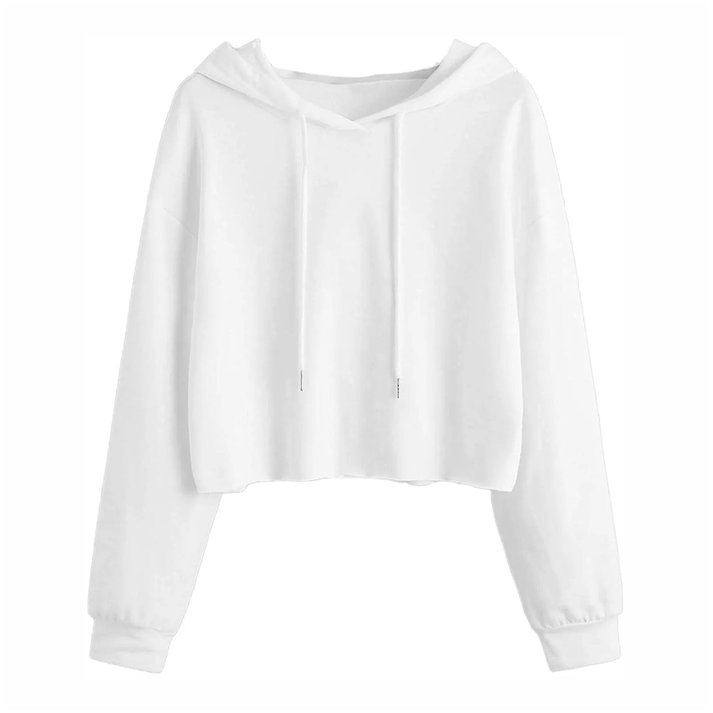 Women's Cropped Hooded Sweatshirt Relaxed Casual Streetwear Pullover for Everyday Layering Style