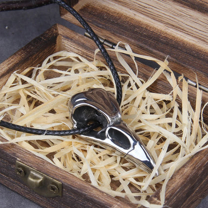 Mini Raven Skull Pendant Necklace for Gothic Alternative Style