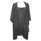 Elegant Two-Piece Lace Midi Dress and Flowing Sheer Duster Jacket Set