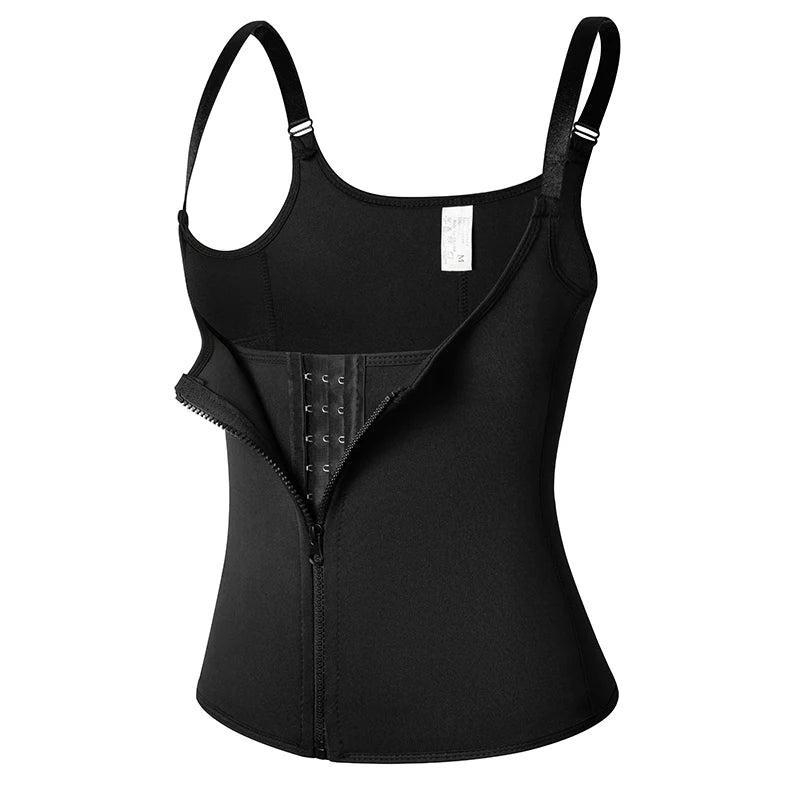 Zip-Front Neoprene Workout Tank and Waist Cincher