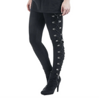 Lace Up Side Leggings High Waist Gothic Alternative Fashion Bottoms