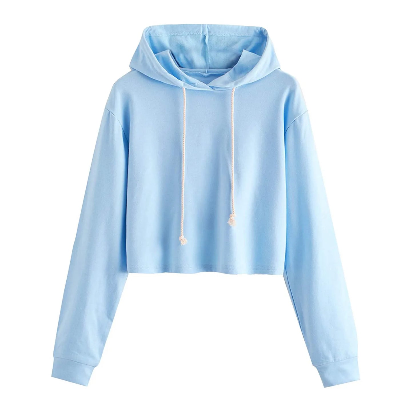 Women's Cropped Hooded Sweatshirt Relaxed Casual Streetwear Pullover for Everyday Layering Style