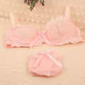 Romantic Dusty Pink Floral Embroidered Underwire Bra and Brief Set