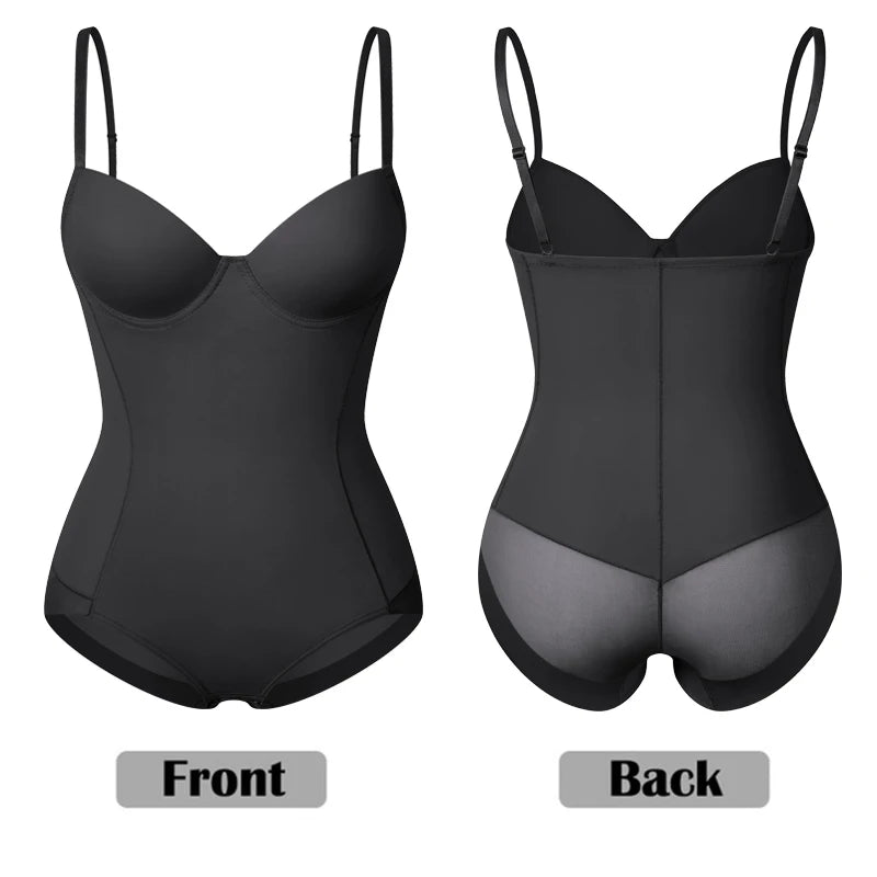 Structured Underwire Shaping Bodysuit with Adjustable Spaghetti Straps