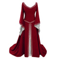 Elegant Medieval Inspired Gothic Maxi Dress with Fantasy Alternative Style