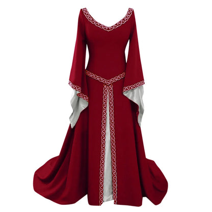 Elegant Medieval Inspired Gothic Maxi Dress with Fantasy Alternative Style