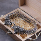 Wolf Charm Chain Bracelet With Nordic Inspired Punk Statement Design