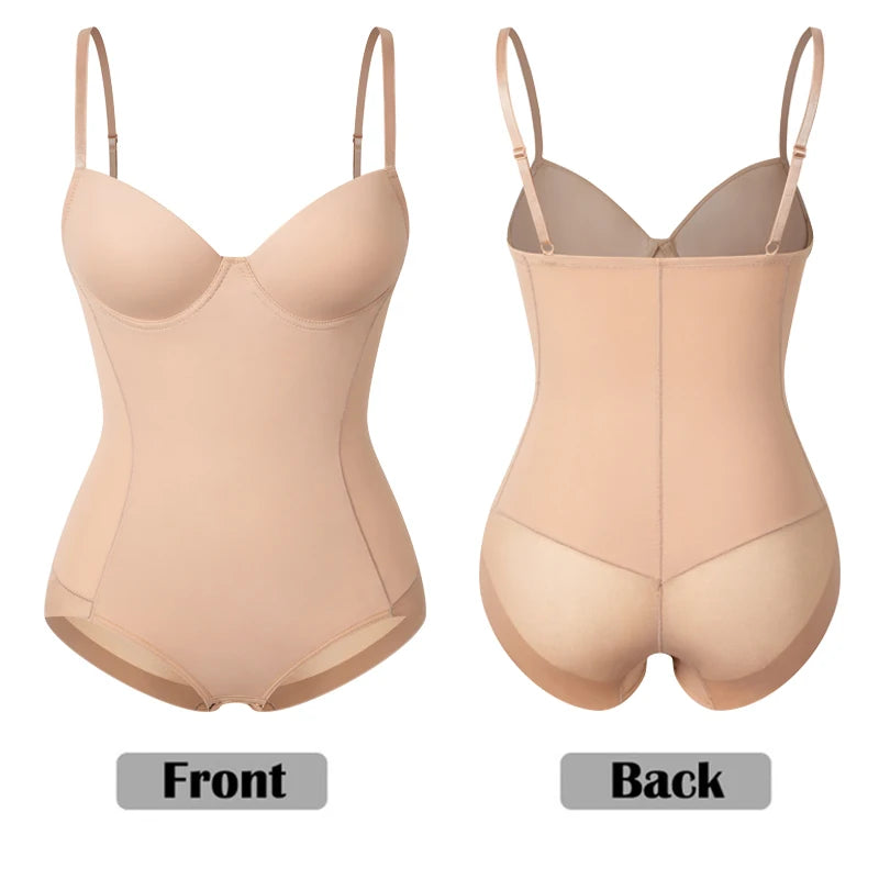 Structured Underwire Shaping Bodysuit with Adjustable Spaghetti Straps