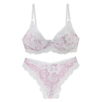 Emerald Green and Black Floral Lace Underwire Bra and Panty Set with Strappy Accents