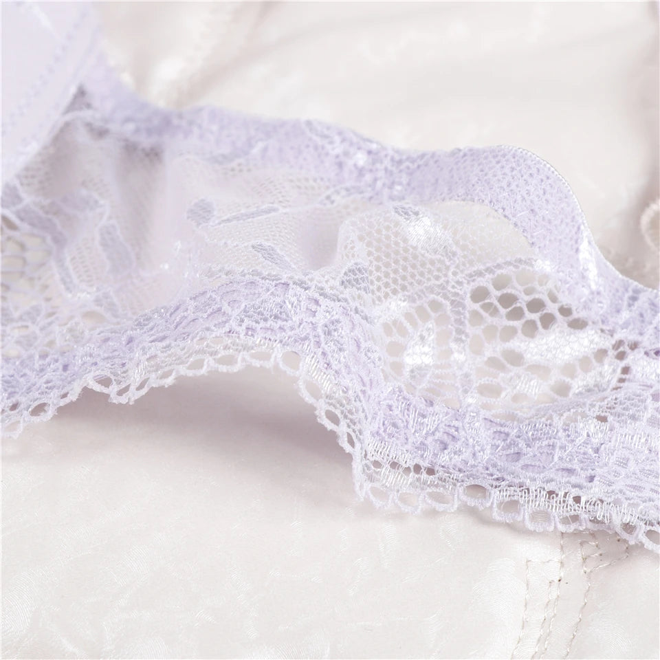 Deep Crimson Floral Lace Push-Up Bra and Coordinated Panty Set