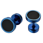 Minimalist Round Faux Plug Stud Earrings for Alternative Streetwear Statement Styling