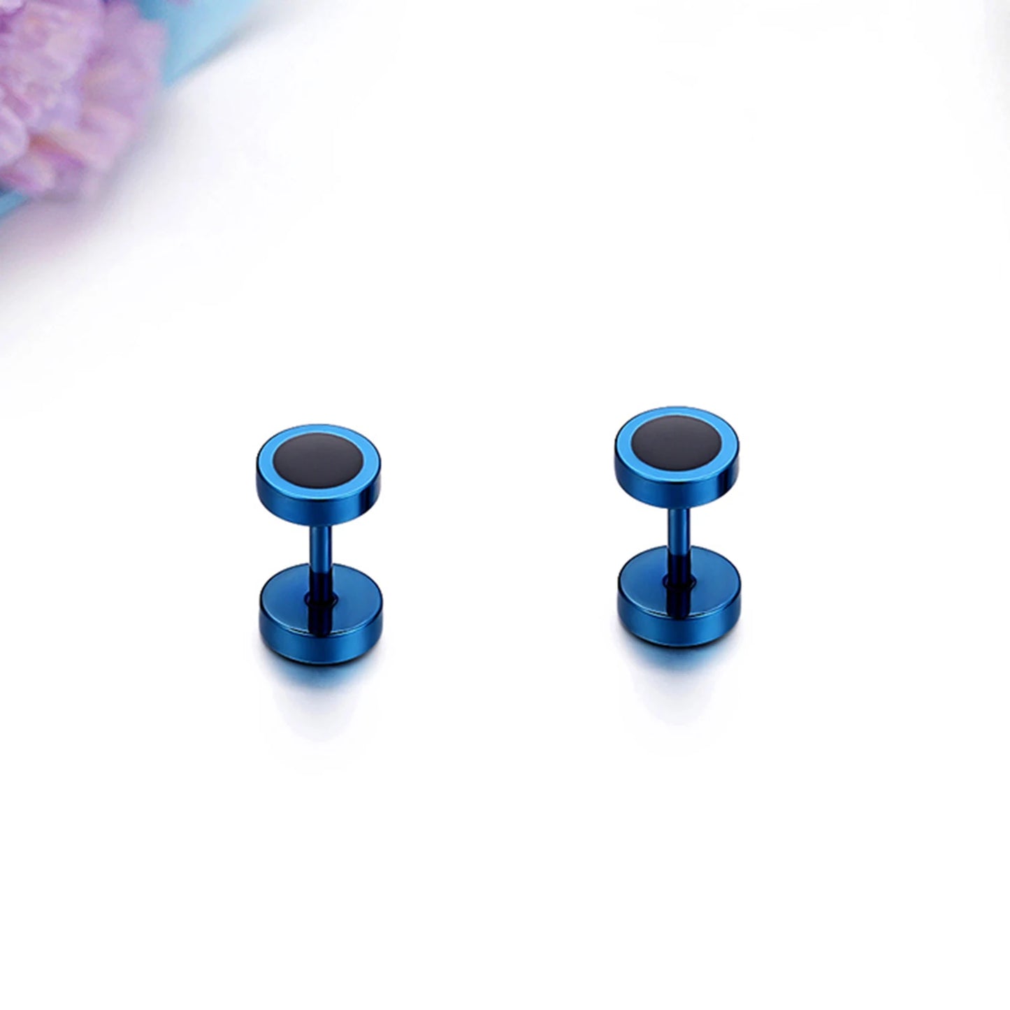 Minimalist Round Faux Plug Stud Earrings for Alternative Streetwear Statement Styling
