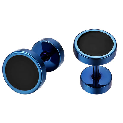 Minimalist Round Faux Plug Stud Earrings for Alternative Streetwear Statement Styling