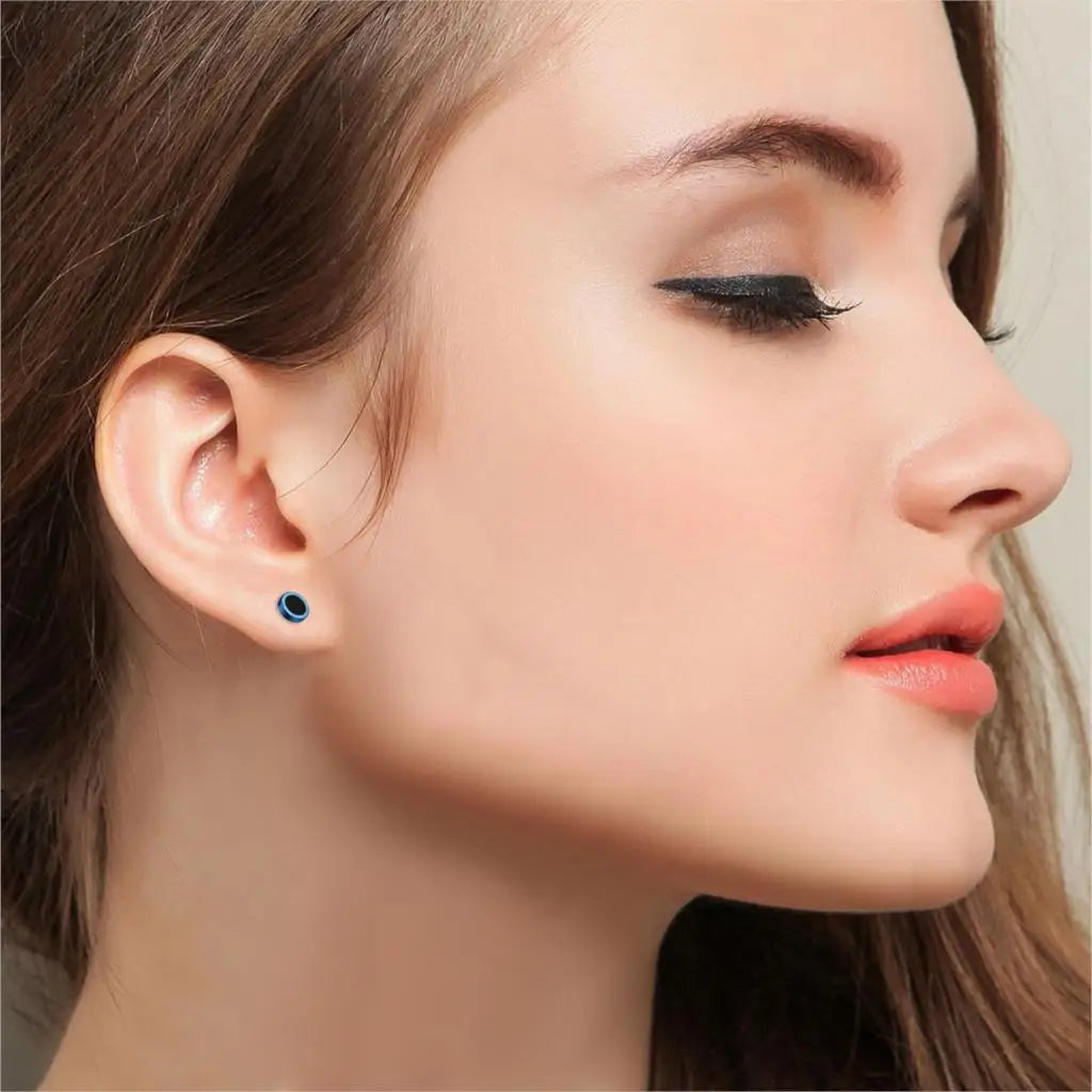Minimalist Round Faux Plug Stud Earrings for Alternative Streetwear Statement Styling