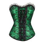 Dramatic Red and Black Lace Overbust Corset with Sweetheart Neckline and Front Busk