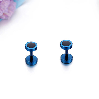 Minimalist Round Faux Plug Stud Earrings for Alternative Streetwear Statement Styling