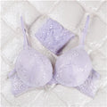 Deep Crimson Floral Lace Push-Up Bra and Coordinated Panty Set