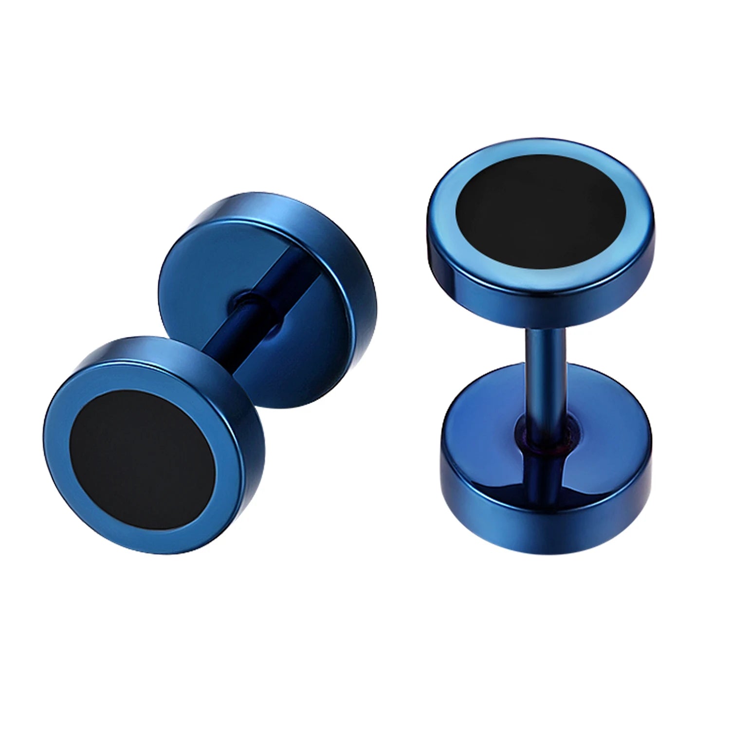 Minimalist Round Faux Plug Stud Earrings for Alternative Streetwear Statement Styling