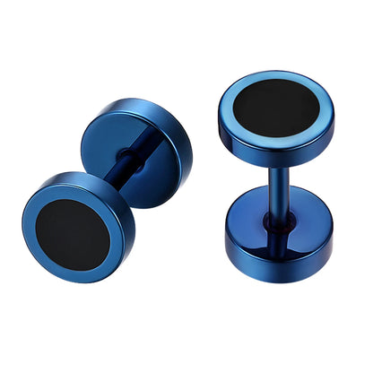 Minimalist Round Faux Plug Stud Earrings for Alternative Streetwear Statement Styling
