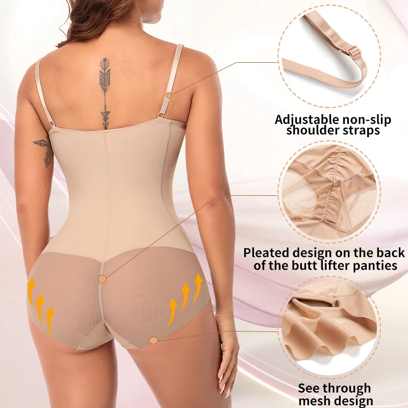 Structured Underwire Shaping Bodysuit with Adjustable Spaghetti Straps
