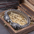 Wolf Charm Chain Bracelet With Nordic Inspired Punk Statement Design