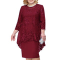 Elegant Floral Lace Overlay Alternative Occasion Midi Dress