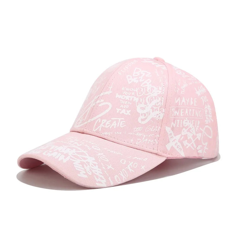 Abstract Graphic Print Adjustable Baseball Cap for Contemporary Streetwear Everyday Casual Fashion Style