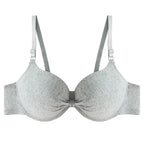 Cotton Deep-V Push-Up Bra with Gathered Cup Detail, Adjustable Straps and Classic Everyday Silhouette