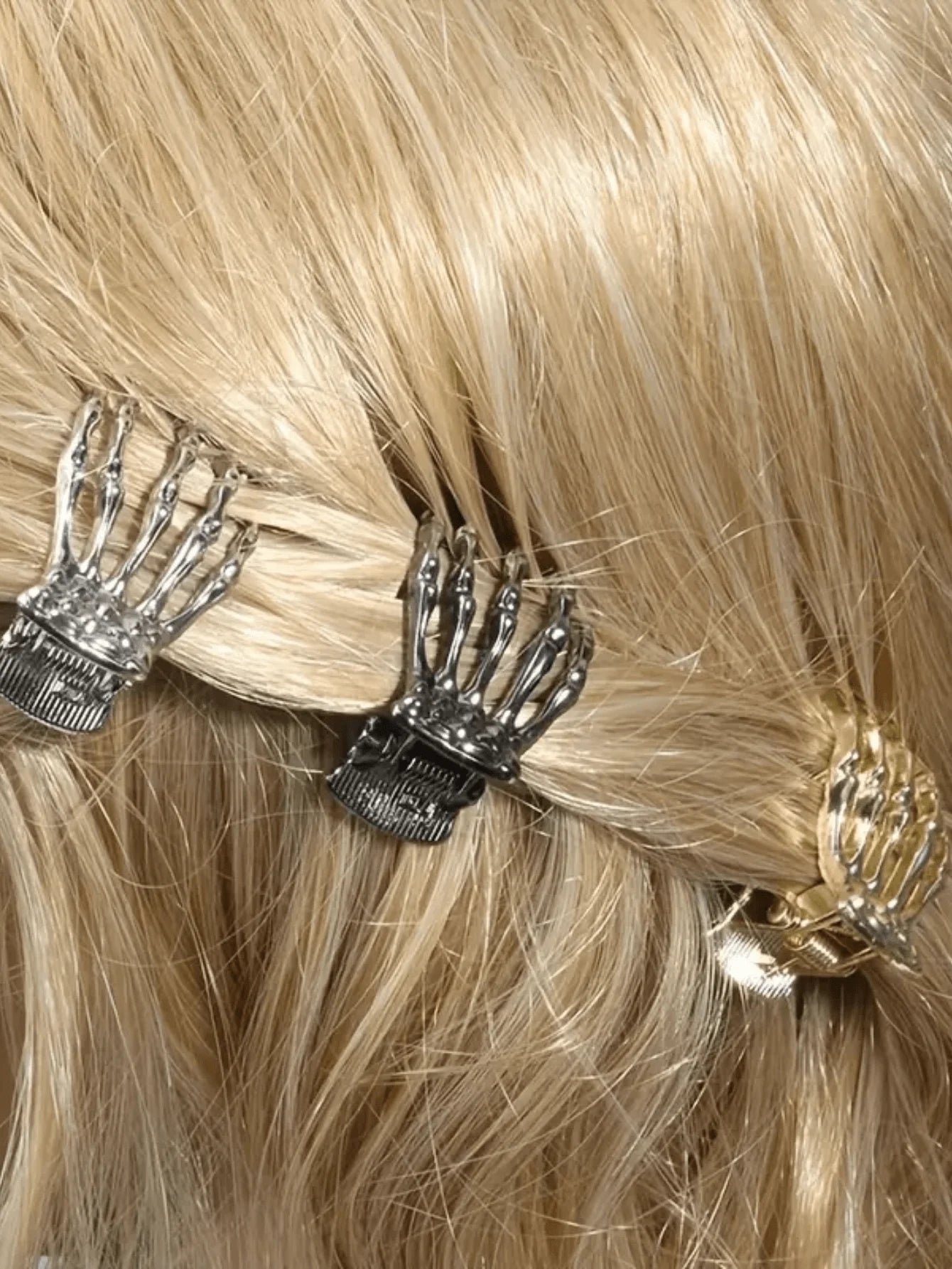 Skeleton Hand Hair Claw Clip Gothic Punk Statement Fashion Accessory
