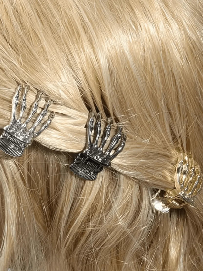 Skeleton Hand Hair Claw Clip Gothic Punk Statement Fashion Accessory
