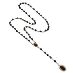 Beaded Cross Pendant Necklace Gothic Alternative Statement Jewelry Piece