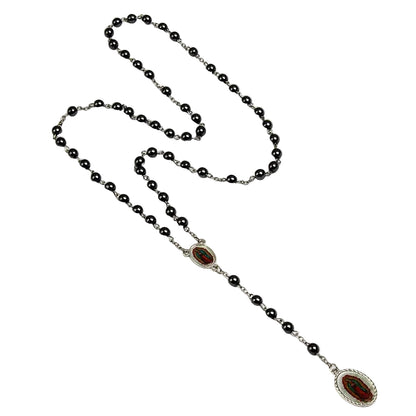 Beaded Cross Pendant Necklace Gothic Alternative Statement Jewelry Piece