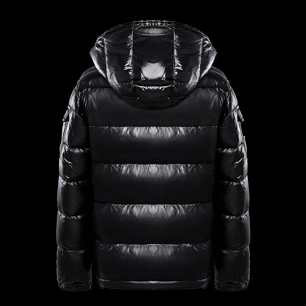 Men's Glossy Hooded Puffer Jacket with Oversized Quilted Design for Winter Streetwear Layering