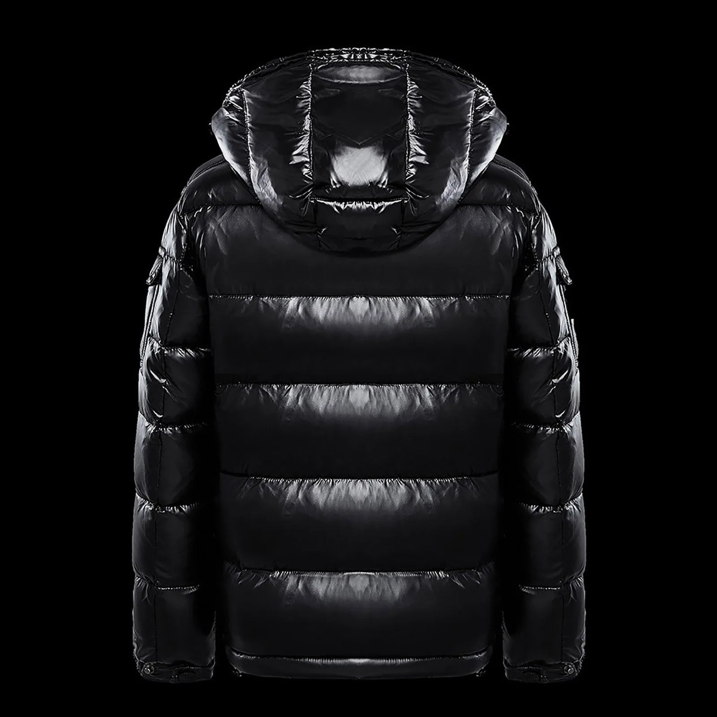 Men's Glossy Hooded Puffer Jacket with Oversized Quilted Design for Winter Streetwear Layering