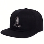 Structured Embroidered Flat Brim Hip Hop Cap for Modern Streetwear and Casual Fashion
