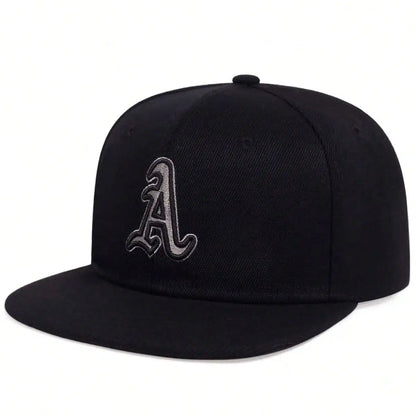 Structured Embroidered Flat Brim Hip Hop Cap for Modern Streetwear and Casual Fashion