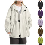 Women's Lightweight Hooded Windbreaker Jacket with Relaxed Utility Streetwear Layering Style