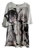Gothic Maid Anime Graphic Oversized Soft Cotton Casual T-Shirt