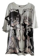 Gothic Maid Anime Graphic Oversized Soft Cotton Casual T-Shirt