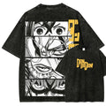 Oversized Anime Manga Panel Streetwear Tee with Vintage Graphic Art Design