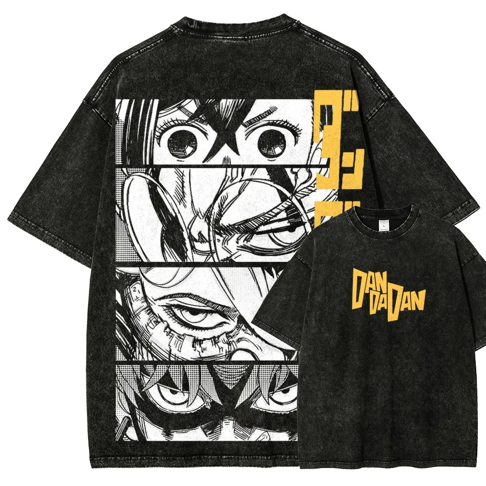 Oversized Anime Manga Panel Streetwear Tee with Vintage Graphic Art Design