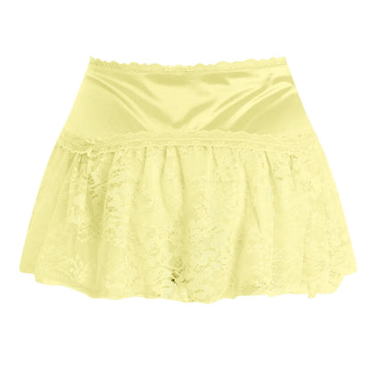 High Waist Satin Pleated Ultra Mini Skirt with Layered Y2K Styling