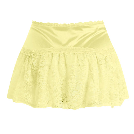 High Waist Satin Pleated Ultra Mini Skirt with Layered Y2K Styling