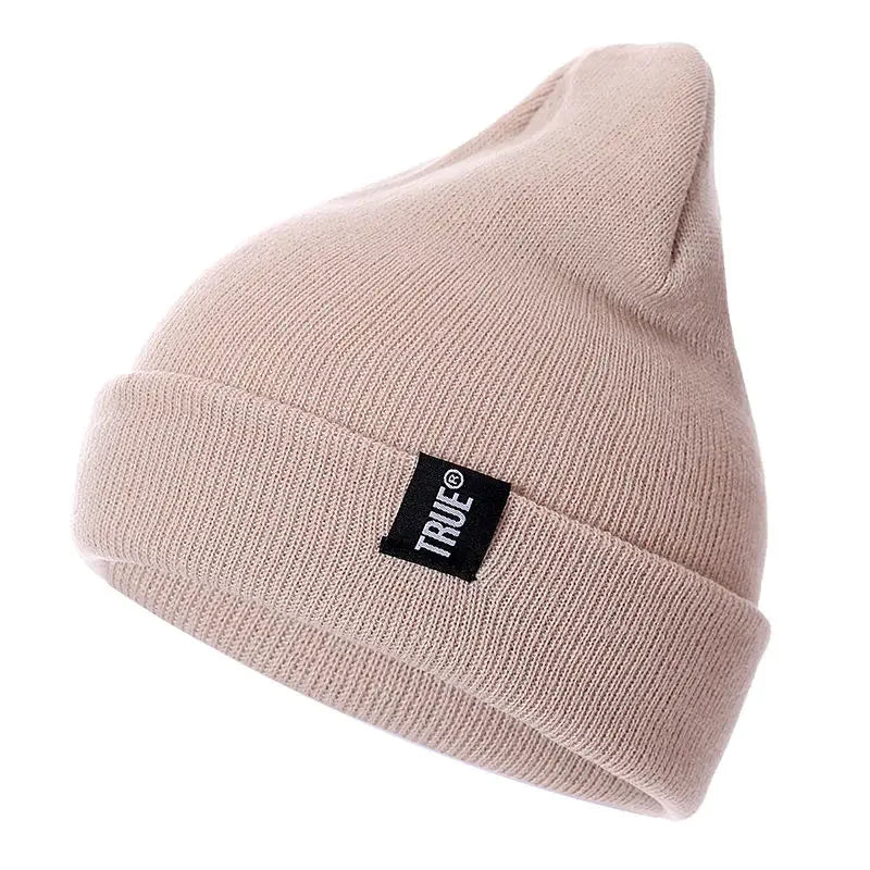 Minimalist Solid Knit Beanie with Stretch Blend Fabric for Everyday Streetwear Casual Style