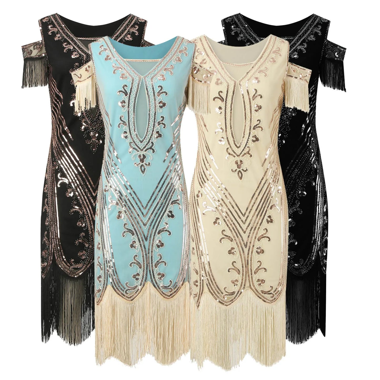 Elegant Gothic Fringe Dress with Anime-Inspired Vintage Party Styling