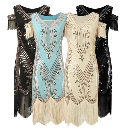 Elegant Gothic Fringe Dress with Anime-Inspired Vintage Party Styling