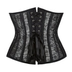 Ethereal White Floral Lace Underbust Waist Cincher with Front Clasps