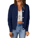 Women's Button Front Knit Cardigan Sweater with Relaxed Everyday Silhouette